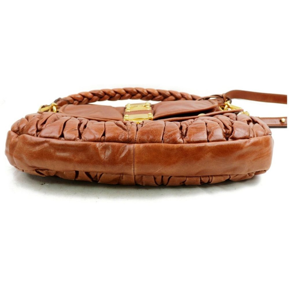 MIU MIU BROWN LEATHER SHOULDER BAG - Picture 4 of 8